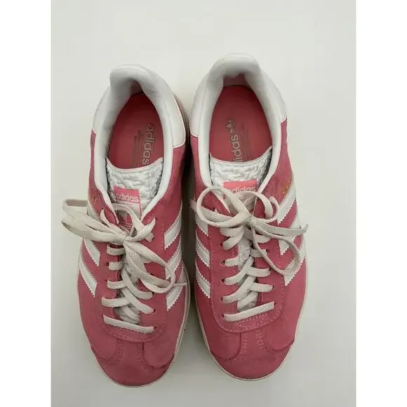 Adidas 'Gazelle' Pink Leather Bold Platform Sneaker Size 6.5 M - Picture 5 of 6